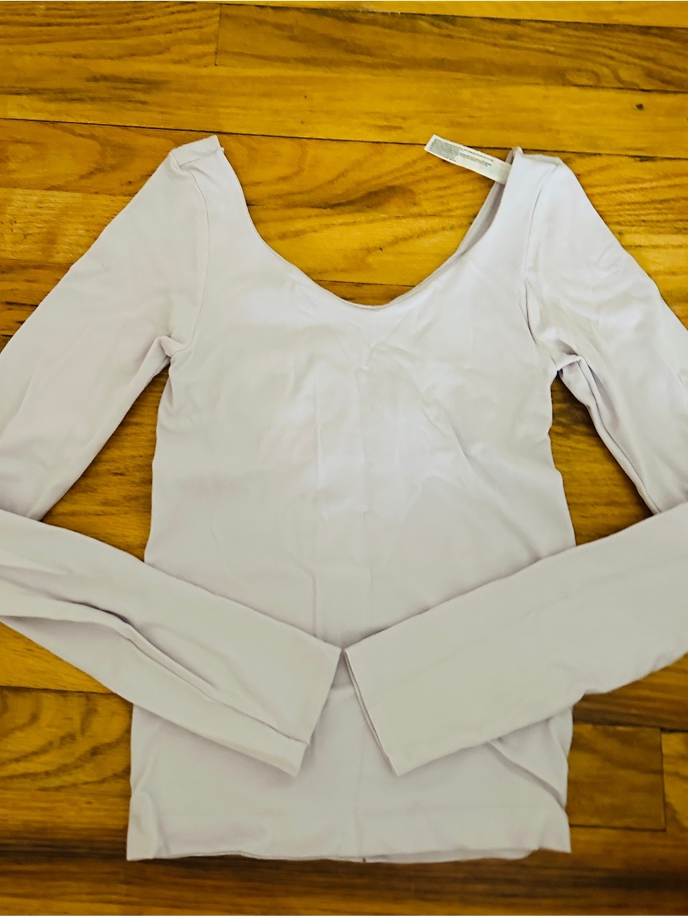 Urban Outfitters Light Lavender Long Sleeve Scoop Neck Top